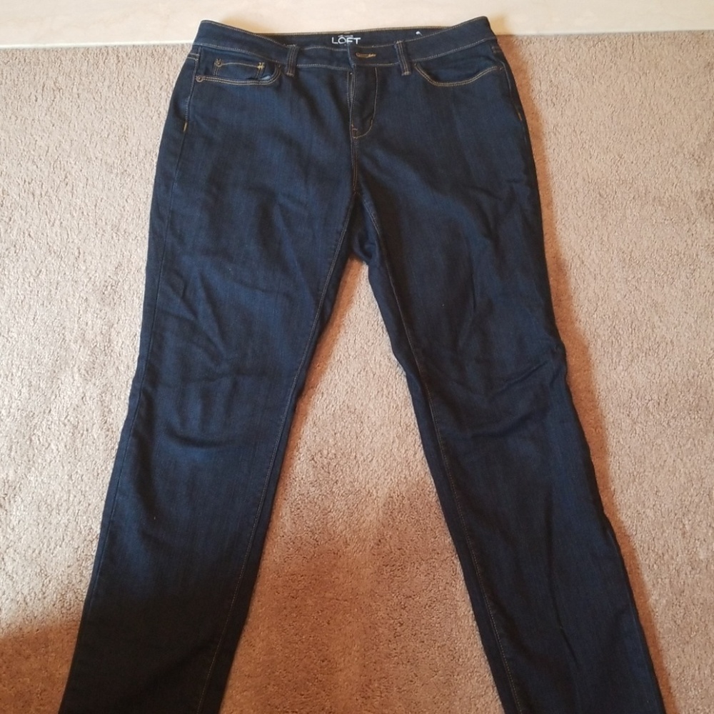 Loft curvy skinny dark wash jeans